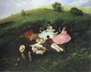 Merse, Pal Szinyei picnic in may oil painting on canvas